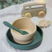 Petite&Mars - Set tacamuri din silicon fara BPA, Take&Match, 6 luni+, Verde inchis BYN709817