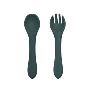 Petite&Mars - Set tacamuri din silicon fara BPA, Take&Match, 6 luni+, Verde inchis BYN709817