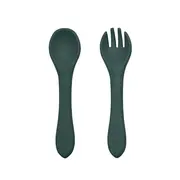 Petite&Mars - Set tacamuri din silicon fara BPA, Take&Match, 6 luni+, Verde inchis BYN709817