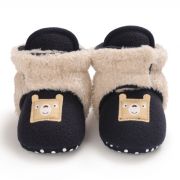 Cizmulite plusate negre cu crem pentru bebelusi - Teddy LID27-2-c6