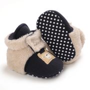 Cizmulite plusate negre cu crem pentru bebelusi - Teddy LID27-2-c6