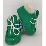 Botosei mocasini bebe Baby Fox din piele naturala Verde cu siret uni - FOX10312772-13
