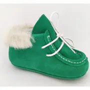 Botosei mocasini bebe Baby Fox din piele naturala Verde cu siret uni - FOX10312772-13