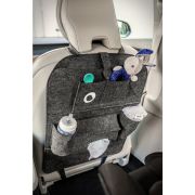 Lionelo - Organizator auto 2 in 1 si proctectie spatar auto, Cu multiple Buzunare, 70x55x40 cm, Gri BYNLO-ORGANIZER