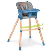 Lionelo - Scaun de masa din fag Koen, 2 in 1, Transformabil, Sustine 30 kg, 6 luni+, Albastru BYNLO-KOEN_BLUE_SKY