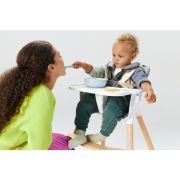 Lionelo - Scaun de masa din fag Koen, 2 in 1, Transformabil, Sustine 30 kg, 6 luni+, Albastru BYNLO-KOEN_BLUE_SKY