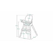 Lionelo - Scaun de masa din fag Koen, 2 in 1, Transformabil, Sustine 30 kg, 6 luni+, Albastru BYNLO-KOEN_BLUE_SKY