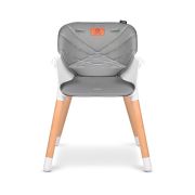 Lionelo - Scaun de masa din fag Koen, 2 in 1, Transformabil, Sustine 30 kg, 6 luni+, Gri BYNLO-KOEN_GREY_STONE