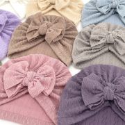 Caciulita tip turban cu model din tesatura si funda aplicata AMx-22032