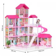 Casuta pentru papusi cu mobilier, gradina si led-uri ecotoys hc507639 edeedihc507639