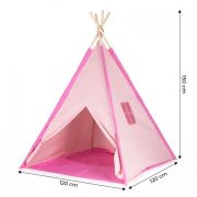 Cort indian teepee de joaca pentru copii, tip wigwam ecotoys - roz edeedi8194p