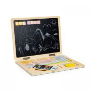 Laptop educational din lemn cu magnet si taste din lemn ecotoys g068 - albastru edeedig068blue