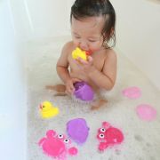 Set 8 animalute de baie, Fara gauri, Cu gentuta pentru transport, Fara BPA, Floating Sea Friends, Playgro, Pink BYN857265