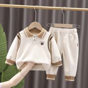 Compleu crem pentru baietei - teddy (marime disponibila: 9-12 luni (marimea 20 incaltaminte)) md1396.9-12 luni (marimea 20 incaltaminte)