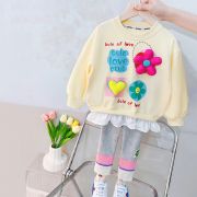 Compleu cu bluzita galbena pentru fetite - pink flower (marime disponibila: 2 ani) li1285-de5.2 ani