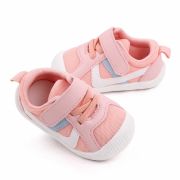 Adidasi roz cu dungi albe si gri (marime disponibila: 9-12 luni (marimea 20 incaltaminte)) mdd2667-3-s1.9-12 luni (marimea 20 incaltaminte)