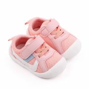 Adidasi roz cu dungi albe si gri (marime disponibila: 9-12 luni (marimea 20 incaltaminte)) mdd2667-3-s1.9-12 luni (marimea 20 incaltaminte)