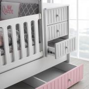 Patut transformabil MyKids Sofia Alb Roz 180x80 00086563
