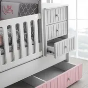 Patut transformabil MyKids Sofia Alb Roz 180x80 00086563