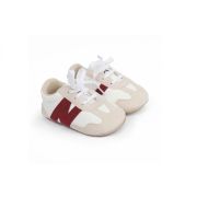 Adidasi albi cu crem si insertii visinii MBD2794-1-c1