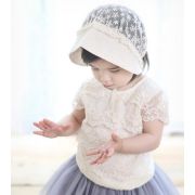 Boneta ivoire cu floricele brodate MD1142