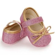 Pantofiori roz cu fundita aurie LIB229-5-c1