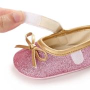 Pantofiori roz cu fundita aurie LIB229-5-c1