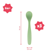 Badabulle - set de 3 lingurite flexibile, pastel bbbb005420