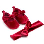 Balerini bebelus de catifea (Culoare: Rosu, Marime: 12-18 Luni) JEM5f54