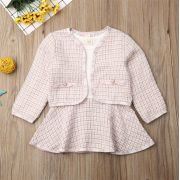 Set sacou cu rochita (Culoare: Roz cu alb, Marime: 130) JEM36set6