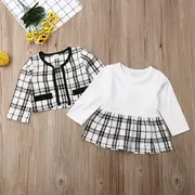 Set sacou cu rochita (Marime: 110, Culoare: Negru cu alb) JEM36set10