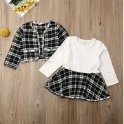 Set sacou cu rochita (Marime: 110, Culoare: Negru cu alb) JEM36set10
