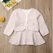 Set sacou cu rochita (Marime: 130, Culoare: Alb cu negru) JEM36set18