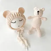 Set de caciulita cu ursulet pentru nou-nascut (Culoare: Alb) JEMdrl73