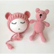 Set de caciulita cu ursulet pentru nou-nascut (Culoare: Crem) JEMdrl28