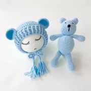 Set de caciulita cu ursulet pentru nou-nascut (Culoare: Roz inchis) JEMdrl74