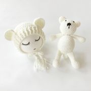 Set de caciulita cu ursulet pentru nou-nascut (Culoare: Somon) JEMdrl15