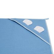 Prosop nou nascut Skumi, Skiddou, 100% bumbac, cu gluga cu urechiuse, albastru, 100x100cm JEMsk_2090123