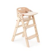 Scaun de masa multifunctional pentru bebelusi, MamaToyz, pliabil, cu masuta, transformabil, lemn, 6 luni - adolescent, natur JEMMtyz_muchair_nat