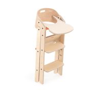 Scaun de masa multifunctional pentru bebelusi, MamaToyz, pliabil, cu masuta, transformabil, lemn, 6 luni - adolescent, natur JEMMtyz_muchair_nat