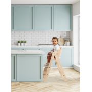 Scaun de masa multifunctional pentru bebelusi, MamaToyz, pliabil, cu masuta, transformabil, lemn, 6 luni - adolescent, natur JEMMtyz_muchair_nat