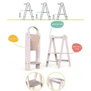 Turn de invatare-Learning Tower din lemn, pliabil MamaToyz, verde JEMMtyz_fold_mint