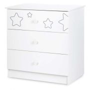 Comoda copii de Infasat KLUPS Tino Stars Alb 00081929