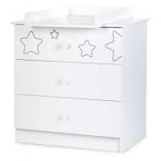 Comoda copii de Infasat KLUPS Tino Stars Alb 00081929