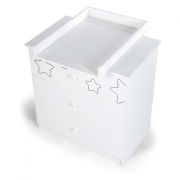 Comoda copii de Infasat KLUPS Tino Stars Alb 00081929
