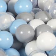 Piscina Uscata Cu 200 De Bile (alb, Baby Blue, Gri) Meowbaby  , 90x30 Cm, Catifea Baby Blue Pjbveo176