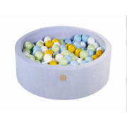Piscina Uscata Cu 200 De Bile (verde Deschis, Baby Blue, Alb, Galben) Meowbaby  , 90x30 Cm, Catifea Baby Blue Pjbveo172