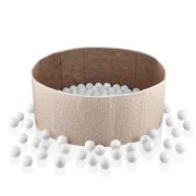 Piscina uscata cu bile, BabyJem, 30x83 cm, 100 bile albe (Culoare: Somon) JEMbj_7892