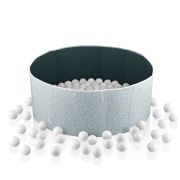 Piscina uscata cu bile, BabyJem, 30x83 cm, 100 bile albe (Culoare: Verde) JEMbj_7891