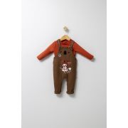 Set cu salopeta si bluzita pentru bebelusi Forest, Tongs baby (Culoare: Maro, Marime: 6-9 luni) JEMtgs_4590_3